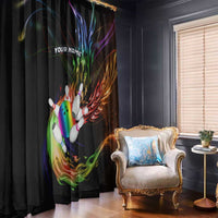 Custom Bowling Quarter Rainbow fFame Bowling Ball Window Curtain with Colorful Flaming Strike Design Rainbow Ball - Wonder Print Shop
