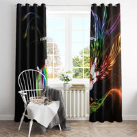 Custom Bowling Quarter Rainbow fFame Bowling Ball Window Curtain with Colorful Flaming Strike Design Rainbow Ball - Wonder Print Shop