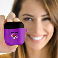 Personalized Purple Black Retro Bowling AirPods Case with Cartoon Strike - Wonder Print Shop