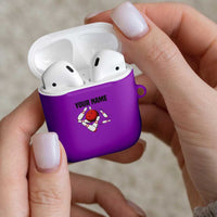 Personalized Purple Black Retro Bowling AirPods Case with Cartoon Strike - Wonder Print Shop