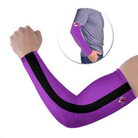 Personalized Purple Black Retro Bowling Arm Sleeves with Cartoon Strike - Wonder Print Shop