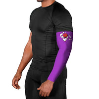 Personalized Purple Black Retro Bowling Arm Sleeves with Cartoon Strike - Wonder Print Shop