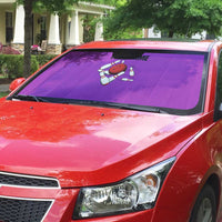 Personalized Purple Black Retro Bowling Auto Sun Shade with Cartoon Strike - Wonder Print Shop