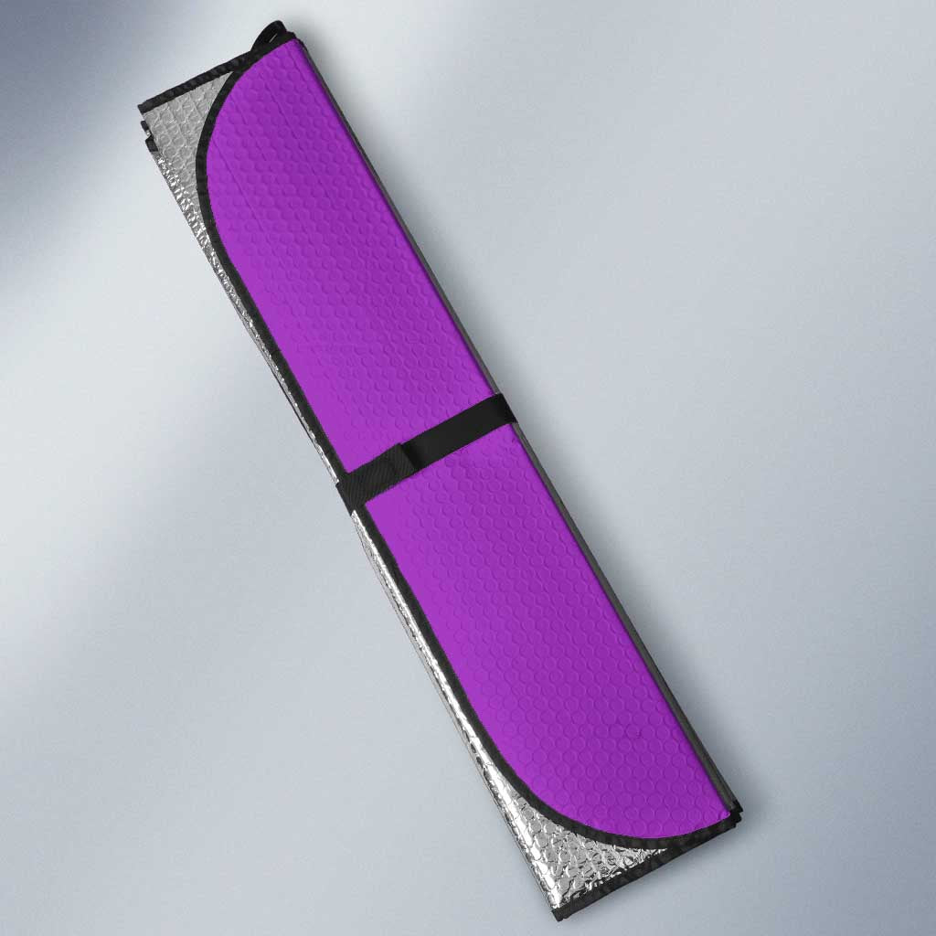 Personalized Purple Black Retro Bowling Auto Sun Shade with Cartoon Strike - Wonder Print Shop
