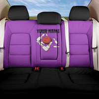 Personalized Purple Black Retro Bowling Back Car Seat Cover with Cartoon Strike - Wonder Print Shop