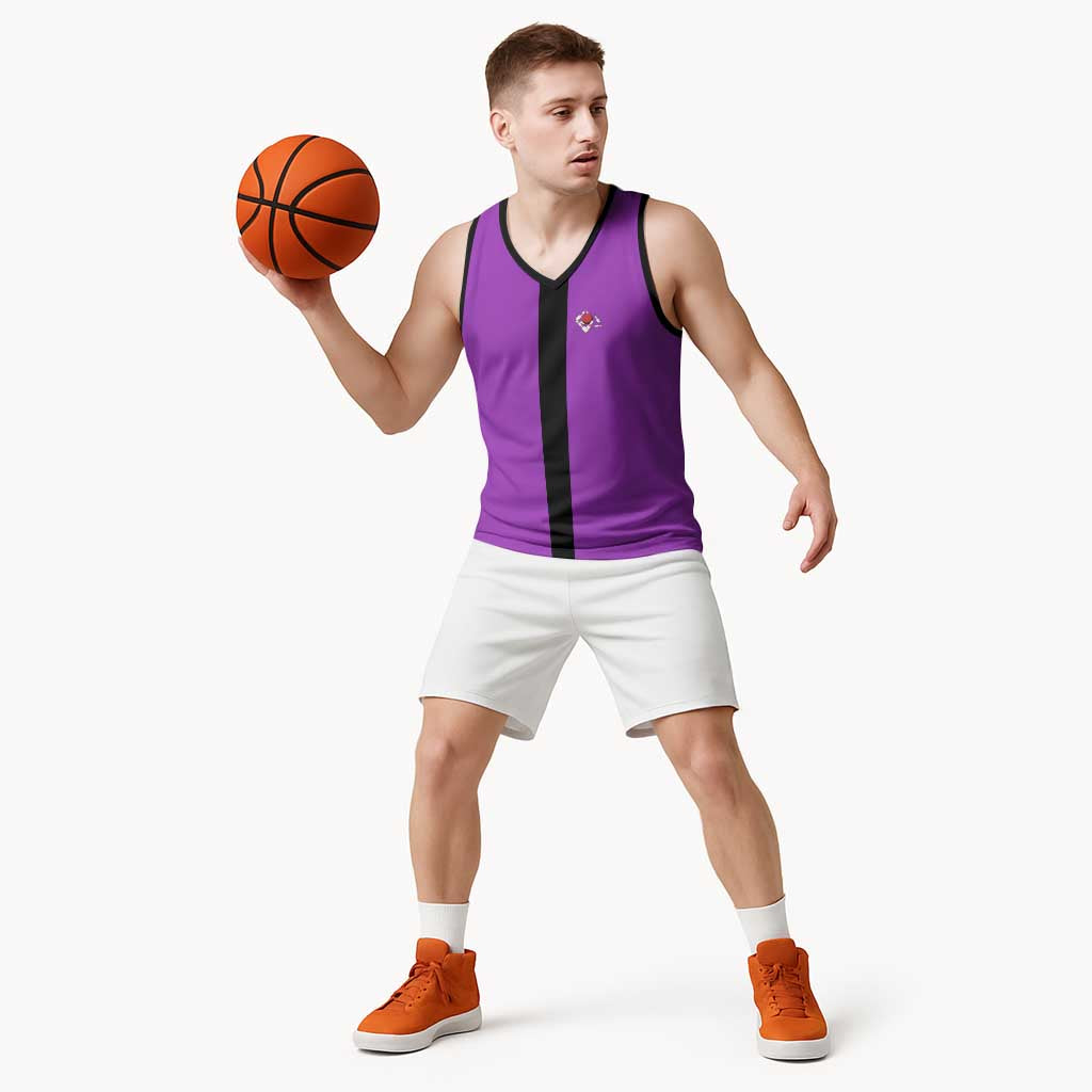 Personalized Purple Black Retro Bowling Basketball Jersey with Cartoon Strike - Wonder Print Shop