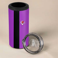 Personalized Purple Black Retro Bowling 4 in 1 Can Cooler Tumbler with Cartoon Strike - Wonder Print Shop