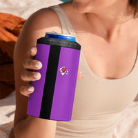 Personalized Purple Black Retro Bowling 4 in 1 Can Cooler Tumbler with Cartoon Strike - Wonder Print Shop