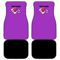 Personalized Purple Black Retro Bowling Car Mats with Cartoon Strike - Wonder Print Shop
