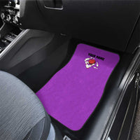 Personalized Purple Black Retro Bowling Car Mats with Cartoon Strike - Wonder Print Shop