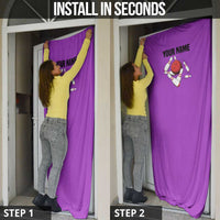 Personalized Purple Black Retro Bowling Door Cover with Cartoon Strike - Wonder Print Shop