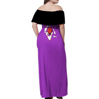 Personalized Purple Black Retro Bowling Family Matching Off Shoulder Maxi Dress and Hawaiian Shirt with Cartoon Strike - Wonder Print Shop