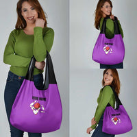Personalized Purple Black Retro Bowling Grocery Bag with Cartoon Strike - Wonder Print Shop