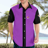 Personalized Purple Black Retro Bowling Hawaiian Shirt with Cartoon Strike - Wonder Print Shop