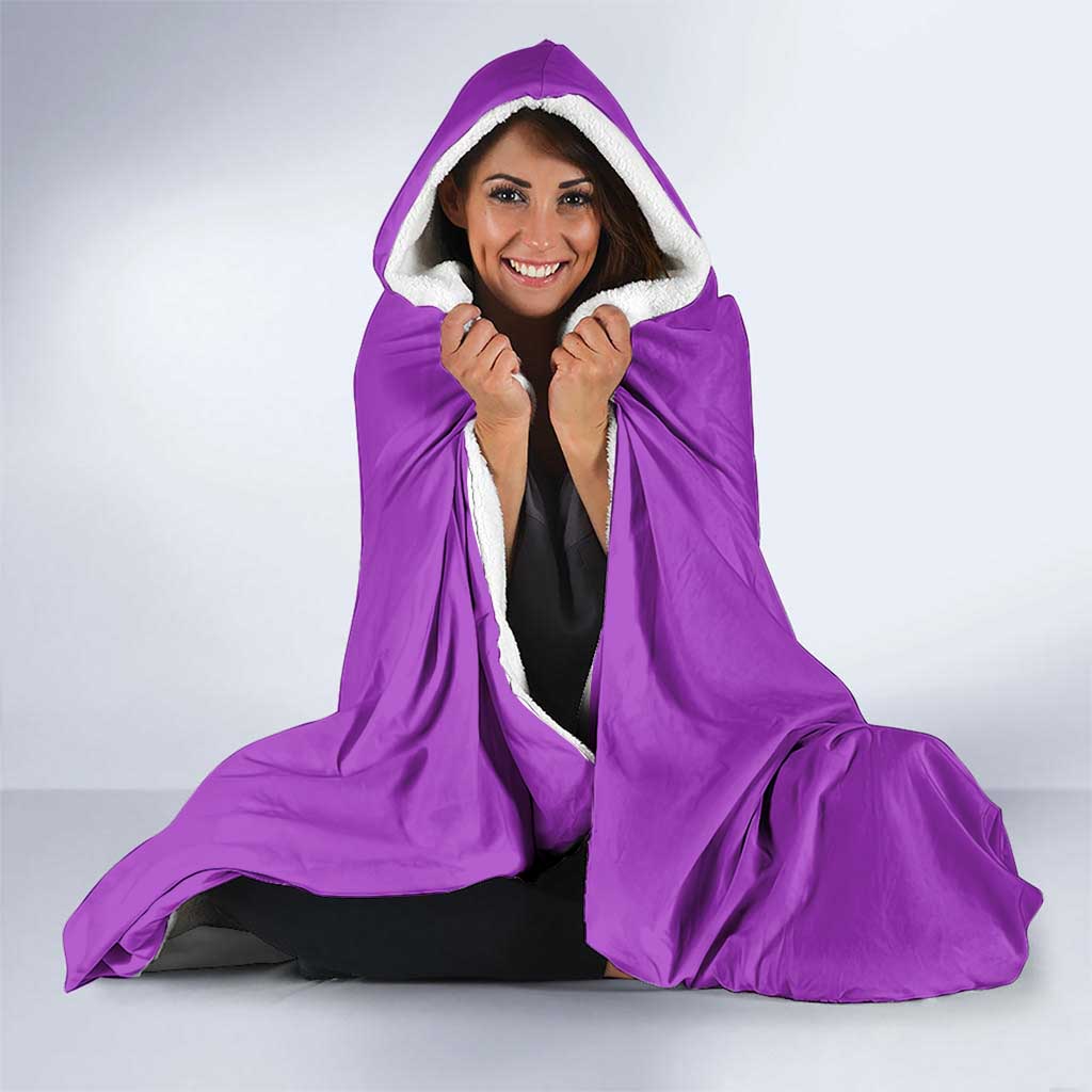 Personalized Purple Black Retro Bowling Hooded Blanket with Cartoon Strike - Wonder Print Shop