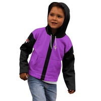 Personalized Purple Black Retro Bowling Kid Hoodie with Cartoon Strike - Wonder Print Shop