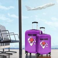 Personalized Purple Black Retro Bowling Luggage Cover with Cartoon Strike - Wonder Print Shop