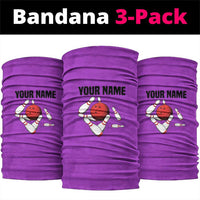 Personalized Purple Black Retro Bowling Neck Gaiter with Cartoon Strike - Wonder Print Shop