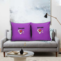 Personalized Purple Black Retro Bowling Pillow Cover with Cartoon Strike - Wonder Print Shop
