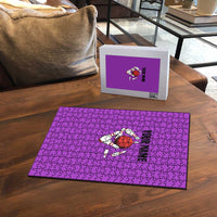 Personalized Purple Black Retro Bowling Puzzle with Cartoon Strike - Wonder Print Shop