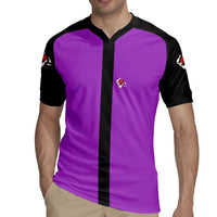 Personalized Purple Black Retro Bowling Rugby Jersey with Cartoon Strike - Wonder Print Shop