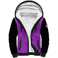 Personalized Purple Black Retro Bowling Sherpa Hoodie with Cartoon Strike - Wonder Print Shop