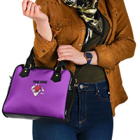 Personalized Purple Black Retro Bowling Shoulder Handbag with Cartoon Strike - Wonder Print Shop