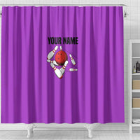 Personalized Purple Black Retro Bowling Shower Curtain with Cartoon Strike - Wonder Print Shop