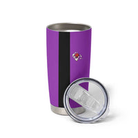 Personalized Purple Black Retro Bowling Tumbler Cup with Cartoon Strike - Wonder Print Shop