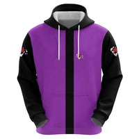Personalized Purple Black Retro Bowling Zip Hoodie with Cartoon Strike - Wonder Print Shop
