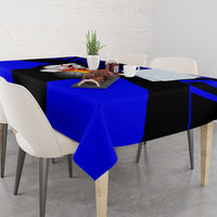 Custom Blue and Black Bowling Tablecloth with Exploding Strike Design Pin Graphics - Wonder Print Shop