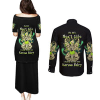 Karma Fairy Skull Couples Matching Puletasi Dress and Long Sleeve Button Shirt - Wonder Print Shop