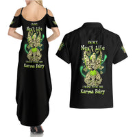 Karma Fairy Skull Couples Matching Summer Maxi Dress and Hawaiian Shirt - Wonder Print Shop