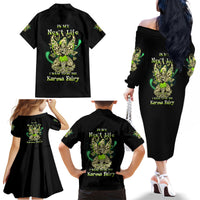 Karma Fairy Skull Family Matching Off Shoulder Long Sleeve Dress and Hawaiian Shirt - Wonder Print Shop