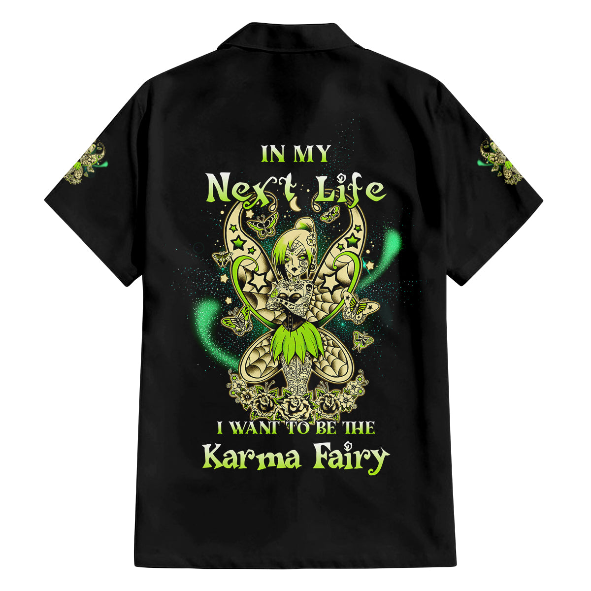 Karma Fairy Skull Family Matching Off Shoulder Maxi Dress and Hawaiian Shirt - Wonder Print Shop