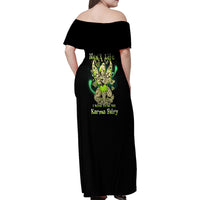 Karma Fairy Skull Family Matching Off Shoulder Maxi Dress and Hawaiian Shirt - Wonder Print Shop