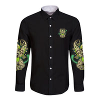Karma Fairy Skull Long Sleeve Button Shirt - Wonder Print Shop