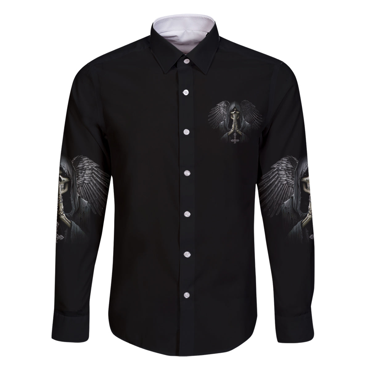 I Hate It When The Voices In My Head Skull Family Matching Off Shoulder Long Sleeve Dress and Hawaiian Shirt - Wonder Print Shop