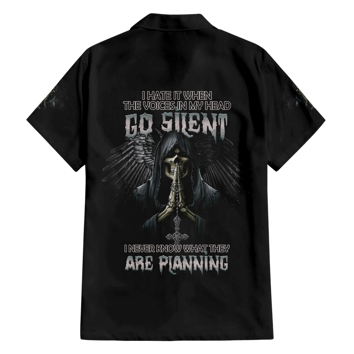 I Hate It When The Voices In My Head Skull Hawaiian Shirt - Wonder Print Shop