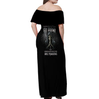 I Hate It When The Voices In My Head Skull Off Shoulder Maxi Dress - Wonder Print Shop