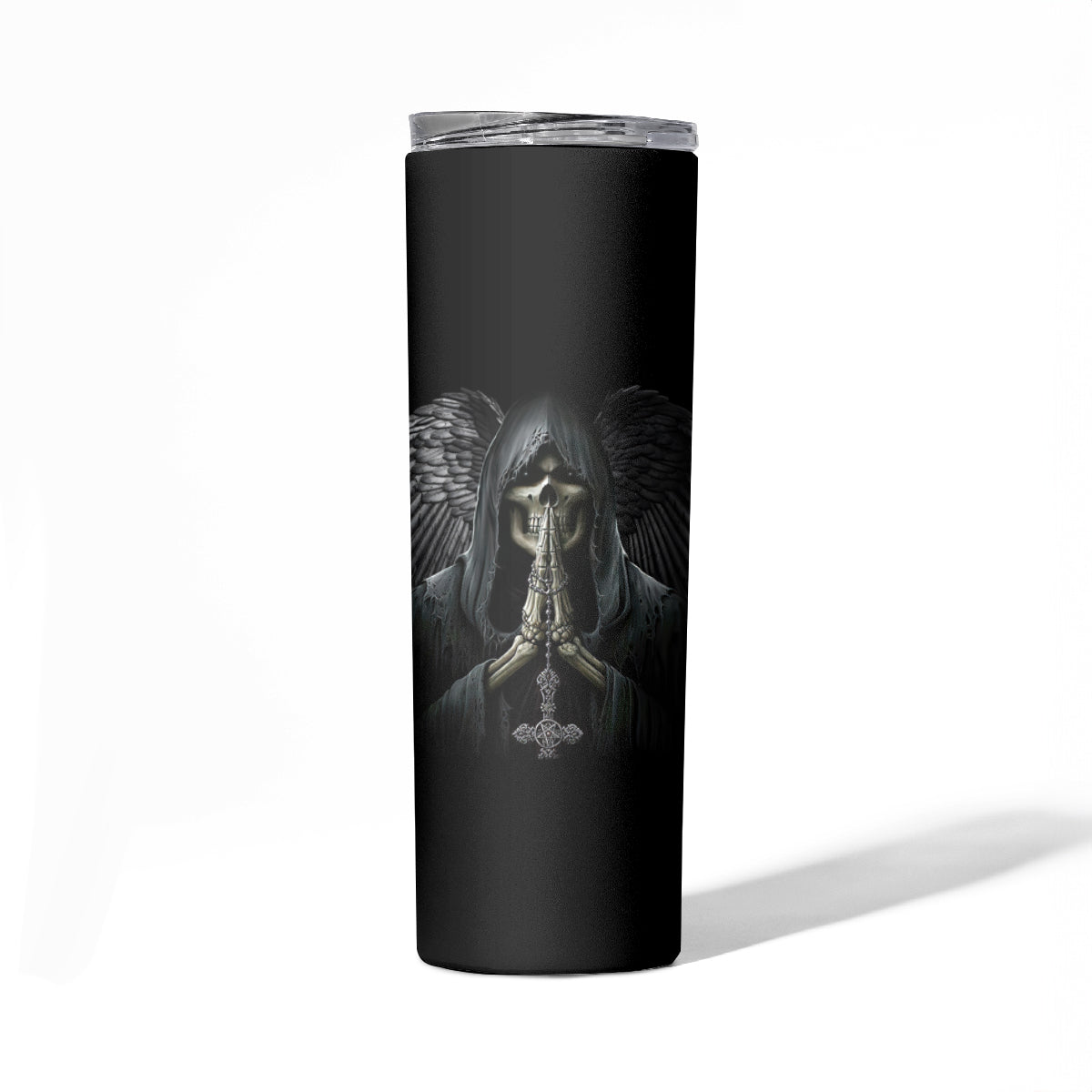 I Hate It When The Voices In My Head Skull Skinny Tumbler - Wonder Print Shop