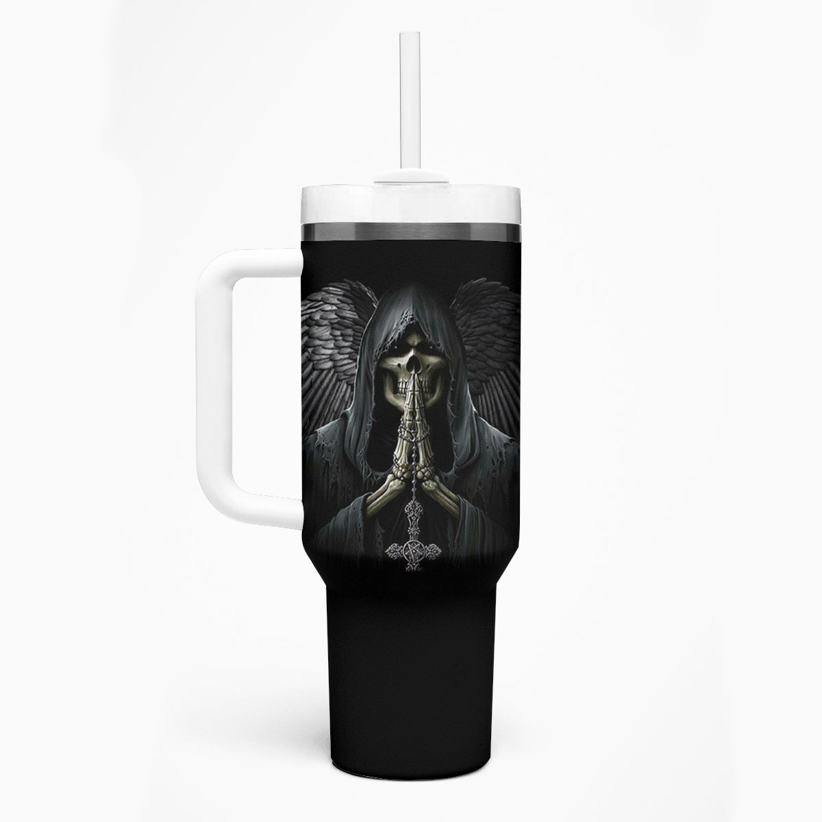 I Hate It When The Voices In My Head Skull Tumbler With Handle - Wonder Print Shop