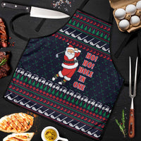 Santa Hole in One Christmas Apron with Golf Clubs and Festive Pattern - Wonder Print Shop