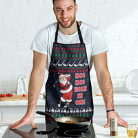 Santa Hole in One Christmas Apron with Golf Clubs and Festive Pattern - Wonder Print Shop