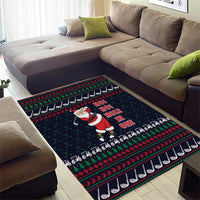 Santa Hole in One Christmas Area Rug with Golf Clubs and Festive Pattern - Wonder Print Shop