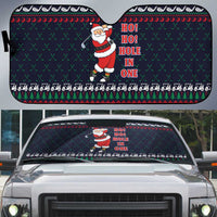 Santa Hole in One Christmas Auto Sun Shade with Golf Clubs and Festive Pattern - Wonder Print Shop