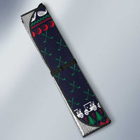 Santa Hole in One Christmas Auto Sun Shade with Golf Clubs and Festive Pattern - Wonder Print Shop