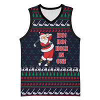 Santa Hole in One Christmas Basketball Jersey with Golf Clubs and Festive Pattern - Wonder Print Shop