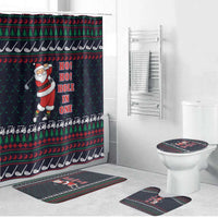 Santa Hole in One Christmas Bathroom Set with Golf Clubs and Festive Pattern - Wonder Print Shop