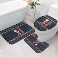Santa Hole in One Christmas Bathroom Set with Golf Clubs and Festive Pattern - Wonder Print Shop